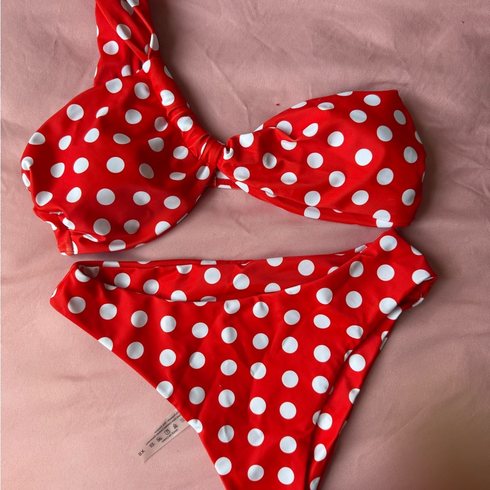 SHEIN Red Polka Dot Bikini Set